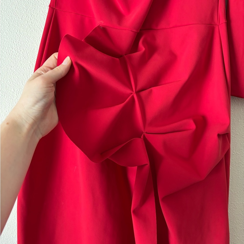La Petite Robe di Chiara Boni Red Kimina One Shoulder Red Ruffle Gown Dress 10 - Picture 8 of 12